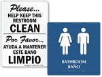 Bilingual Bathroom Signs