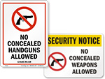 Concealed Carry Signs