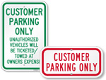 Customer Parking Signs