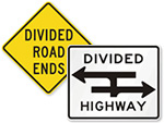 Divided Highway Signs