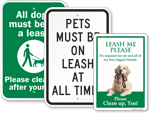 Dog Leash Signs
