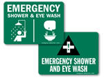 Eye Wash + Shower Combination Signs