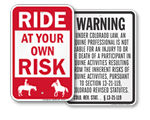 Campground Liability Signs 