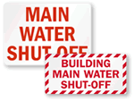 Water Shut Off Signs