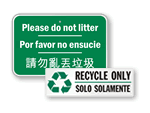 Bilingual Recycle Signs