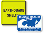 Earthquake Shelter Signs