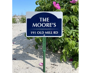Custom address sign kit on lawn