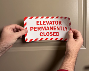 Custom Elevator Closed Label