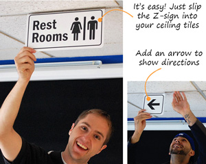 Drop-Ceiling Double Faced Signs