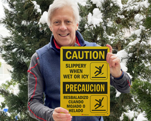 Caution Slippery Floor Sign