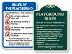 Playground Rules Signs