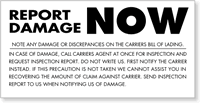 Report Damage Now Label