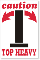 Caution Top Heavy Label