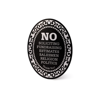 No Soliciting Thank You DiamondPlate Door Sign