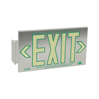 1 Sided, Brushed Aluminum Exit Sign, Box