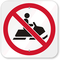 No Snowmobiling Symbol Sign