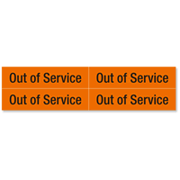 Out of Service Label, Medium, 1 Card/Pack