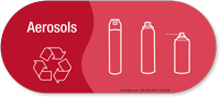 Aerosols, Vinyl Recycling Sticker with Symbol