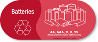 Batteries Recycling Sticker