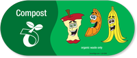 Compost Organic Waste Only Recycling Sticker