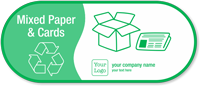 Customized Mixed Paper, Cards Vinyl Recycling Sticker