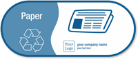 Paper, Recycle Symbol Custom Vinyl Recycling Sticker
