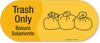 Trash Only Bilingual Recycling Sticker
