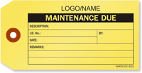 Custom Maintenance Due Label [add name or logo]