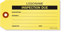 Custom Inspection Due Label [add name or logo]