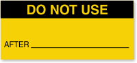 Do Not Use After Calibration Label
