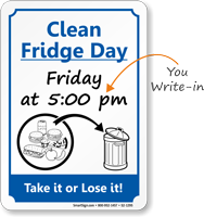 Fridge Clean Out Etiquette Sign