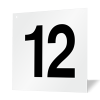 Hanging Aisle Sign: Number 12   Double Sided