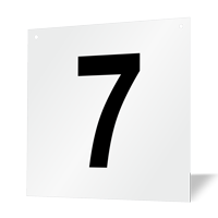 Hanging Aisle Sign: Number 7   Double Sided