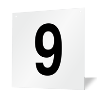 Hanging Aisle Sign: Number 9   Double Sided