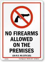 Louisiana Gun Control Law Sign