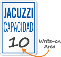 Jacuzzi Capacidad Spanish Maximum Capacity Sign