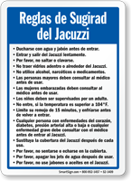 Spanish Spa Hot Tub Safety Rules Sign