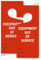 Equipment Out Of Service Lockout Door Hanger