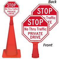 No Thru Traffic Private Drive Stop Sign