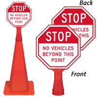 Stop No Vehicles Beyond This Point Sign