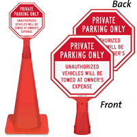 Private Parking Only, Unauthorized Vehicles Towed Sign