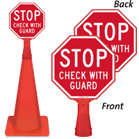 Stop Check With Guard Reflective Aluminum STOP Sign