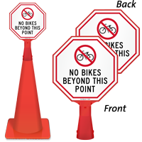 No Bikes Beyond This Point Sign