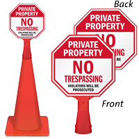 Private Property: No trespassing violators prosecuted sign