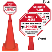 Security Alert This facility under 24hrs surveillance sign