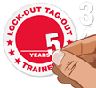 Lock Out Tag Out Years of Training Hard Hat Stickers