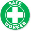 Safe Worker Hard Hat Labels