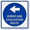 Hurricane Evacuation Route Arrow Sign
