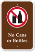 No Cans Or Bottles Campground Sign