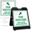 Add Instructions with Arrow Custom Sidewalk Sign